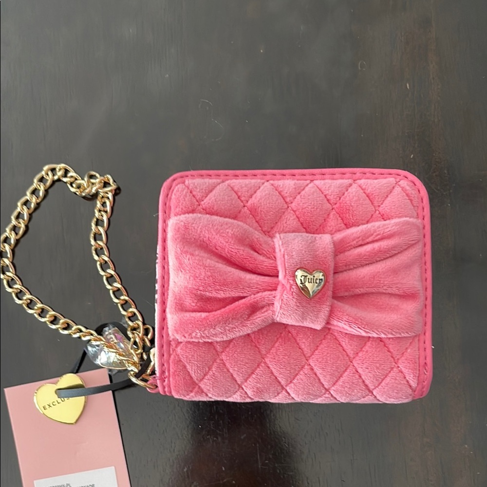 Juicy Couture Pink Quilted Wallet with Bow